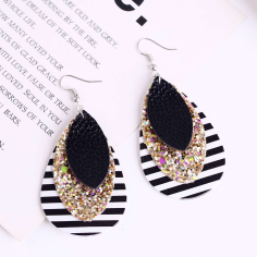 Newest Leather Teardrop Shape Earrings Wholesaler