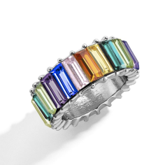 Rainbow women metal personality fashion geometric ring Wholesaler