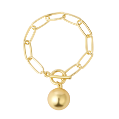 Chain Link ball Charm bracelets gold plated bangles Wholesaler