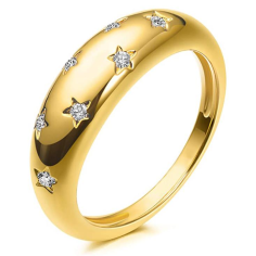 Gold jewelry rings Price Trendy Dome Circular Sun shine light ring Supplier