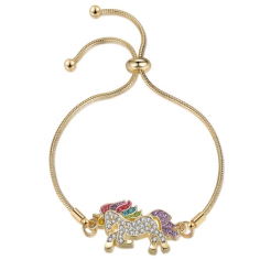 Sweet cute Girls Kids Baby Rainbow Horse Bracelet Supplier