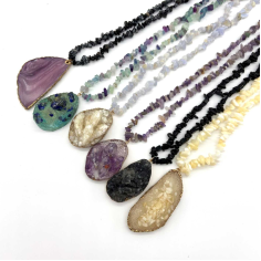 Customization natural stone pendant necklace Wholesaler