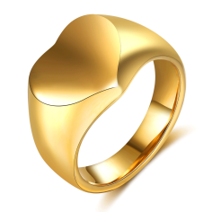 Glossy Stainless Steel Men Engraved Ring Supplier