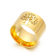 18K Gold Plated Stainless Steel Ring Jewelry Wholesaler