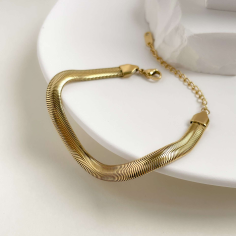 Stainless Herringbone Chain Flat Snake Chain Bracelet Wholesaler