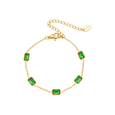 Green AAA Cubic Zircon Stone Bracelet Wholesaler