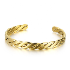 Wholesale 18k Gold Plated Stainless Steel Jewelry Bangle