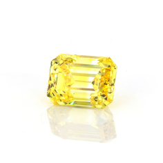 Lab grown HPHT CVD emerald cut diamond fancy yellow diamond Exporter