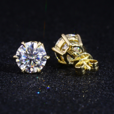 Moissanite gold jewelry white/rose/yellow gold 14k solid gold earrings Supplier