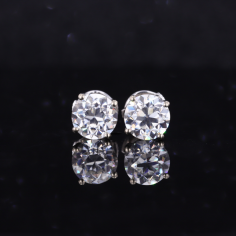 One carat moissanite earing 14K white gold women fashion style Supplier