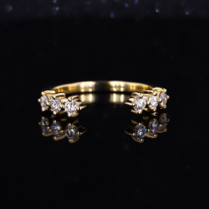 White Lab Grown Diamond Brilliant Yellow 14k Gold Purity Rings Exporter