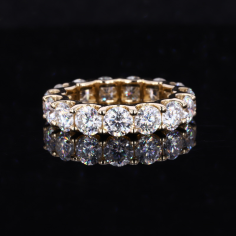 10k Yellow Gold Ring Lab Grown Moissanite Stone Diamond Jewelry Exporter