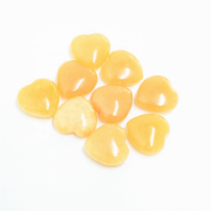 Wholesale Natural Stone Crafts Yellow Jade Aragonite Love Heart Shape