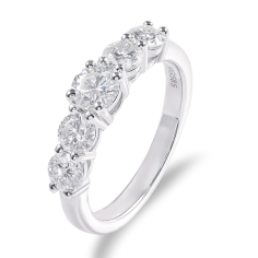 Moissanite 18K 14K White Gold Ring for Women D VVS Round Supplier