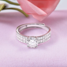 925 Sterling Silver Rings Women Moissanite Wedding Rings Supplier
