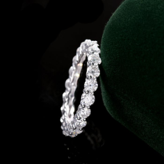 Rose White Gold Bubble Rings for Women Moissanite Solitaire Ring Supplier