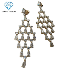 18k Gold Moissanite Earrings Fashion Trendy Moissanite Diamond Earrings Supplier