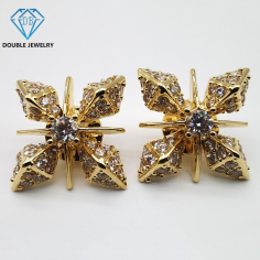 Double Jewelry Luxury Moissanite Brooch Designer 18k Gold Plated Supplier