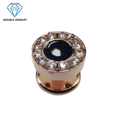 Moissanite Collar Button Neckline Decoration Copper Plated Supplier
