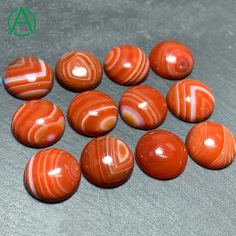 Natural Green Agate Red Agate Round Cabochon, Gemstone Cabochons Exporter