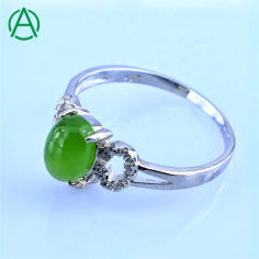 Nephrite Jade Gemstone Rings 925 Sterling Silver Trendy Natural Supplier