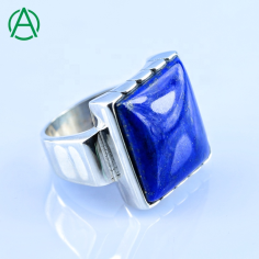 925 Sterling Silver Lapis Lazuli Ring Natural Gemstone Rings Supplier