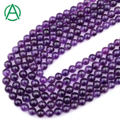 Natural 4mm 6mm 8mm 10mm 12mm Round Amethyst Stone Loose Beads Exporter