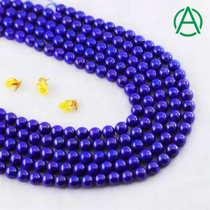 Natural 4mm 6mm 8mm 10mm 12mm 14mm Round Lapis Lazuli Stone Exporter