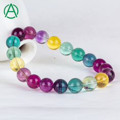 Handmade Fluorite Bracelet Natural Clear Colorful Fluorite Gemstone Supplier