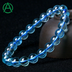 Aquamarine Bracelet Natural Gemstone Aquamarine Beaded Bracelet Supplier