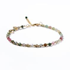 Natural Stone Bracelet Colorful Tourmaline Bracelet Exporter