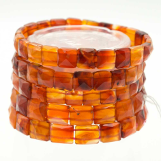 Wholesale Price Carnelian 8x8mm Square Facet Bracelet