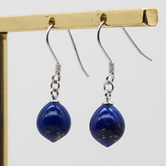 Sterling Silver 925 Gemstone Lapis Lazuli Teardrop Olive Dangle Earring Supplier