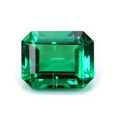 Hydrothermal colombian lab grown emerald gemstone octagon cut Exporter