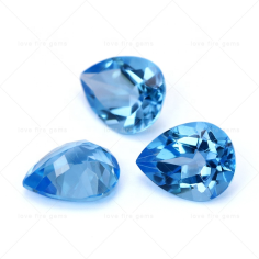 Swiss blue topaz loose gemstone pear shape topaz for jewelry Exporter