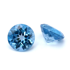 Round shape natural swiss blue topaz for jewelry making Exporter