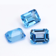 Blue topaz octagon shape emerald cut loose gemstone natural swiss topaz Exporter