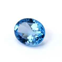 Natural swiss blue topaz price per carat oval shape loose gemstones Exporter