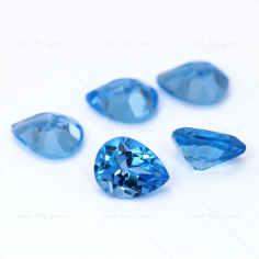 Wholesale price per carat loose natural gemstone pear shape swiss blue topaz