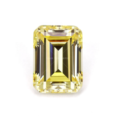 Emerald cut cz loose gemstone 5a grade yellow cubic zirconia Exporter