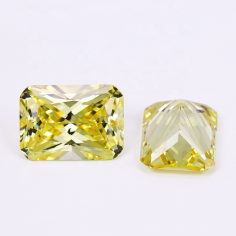 Stone loose synthetic cz gemstone octangle cut 5a yellow cubic zirconia Exporter