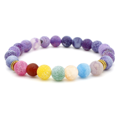 New Fashion Couple Colorful Natural Stone Beads Chakra Bracelet Supplier