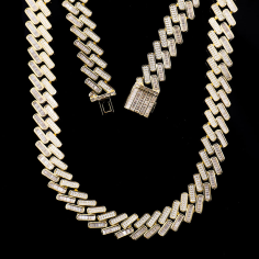 Diamond Cuban Chain Necklace 18 Inch Miami Chain Necklace Exporter