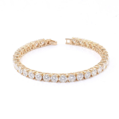 Wholesale customized 8mm moissanite tennis chain 10k gold bracelet