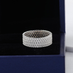 Wholesale moissanite diamond simple silver S925 engrave ring
