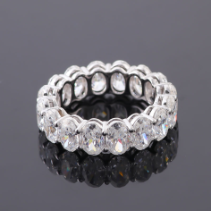 Moissanite diamond oval 4*6mm simple silver ring bands Supplier