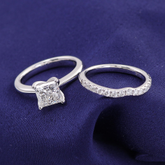 VVS moissanite diamond ring white gold wedding ring set 2022 18k gold Supplier