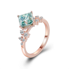 Luxury Design Moissanite Diamond Engagement Ring 14K Rose Gold Supplier