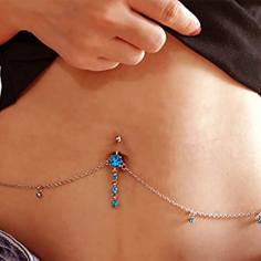 Zircon tassel belly rings with circle belly rings waist chain Exporter