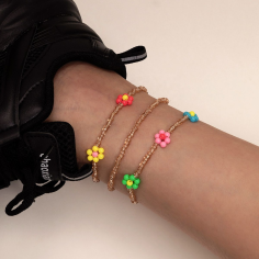 Wholesale Flower Charm Necklace Bracelet Anklet Foot Jewelry Set